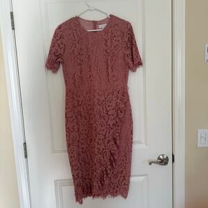 Rachel Parcell Ruffle Front Lace Sheath Dress Size M